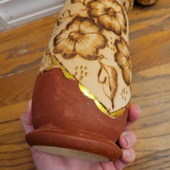 Russian stacking nesting Floral Church dolls Wooden pieces - Picture 6 of 11